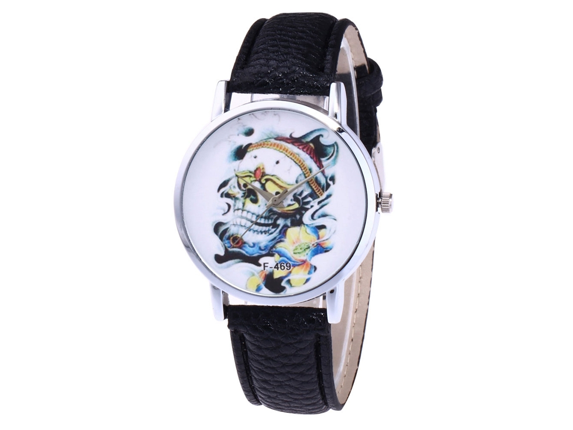 Reloj De Pulsera Analógico De Cuarzo Con Dial Redondo Para Mujer (negro)