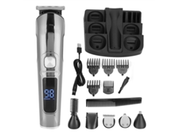 Kit De Afeitado Multifuncional Para Hombre, Recortadora Eléctrica De Pelo Y Barba Con 6 Cabezales, Ipx7