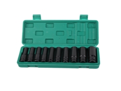 Juego De Enchufes Eléctricos De 1/2", 10 Piezas, Acero Al Carbono De Alta Resistencia, Color Negro.