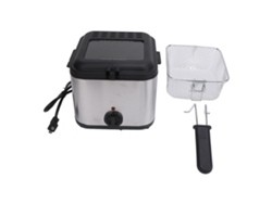 Freidora De Acero Inoxidable De 1000 W Con Cesta Y Temperatura Regulable De 80 A 190 °c, 2,5 L.