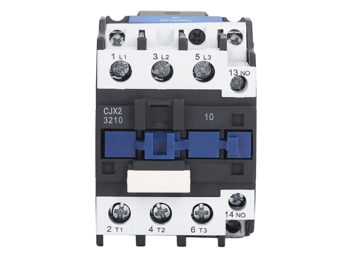 Contactor De Ca Trifásico De 3 Polos Y 32 A Con Contactos De Plata Y Bobina De 36 V, Para Montaje En Riel Din Industrial