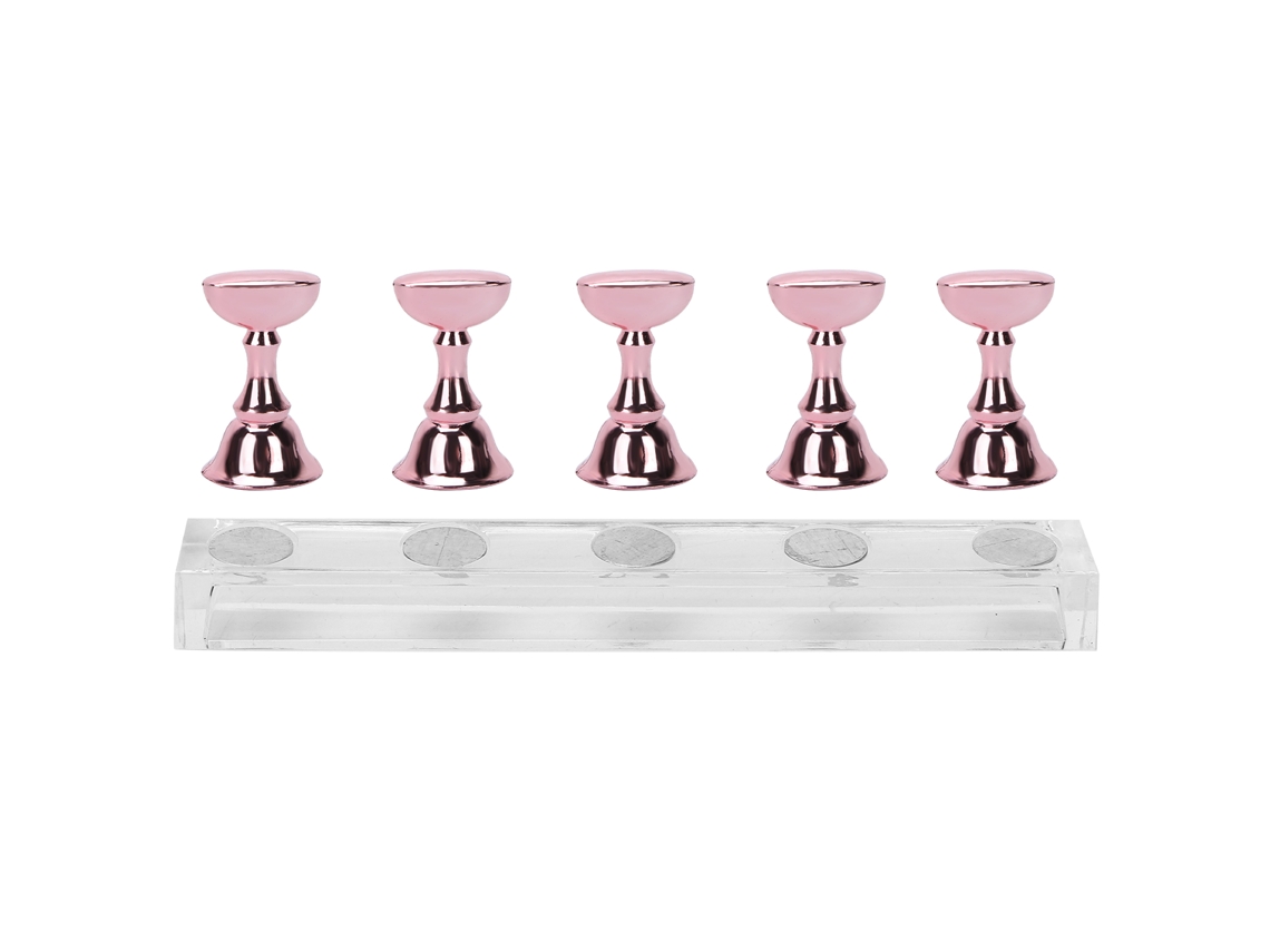 Soporte magnético para manicura y decoración de uñas, soporte para puntas de uñas para práctica, herramienta de manicura rosa claro