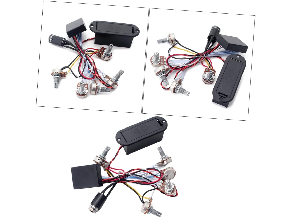 Chicote De Fiação Do Pré-amplificador Com Equalizador Para Controle De Tom De Guitarra