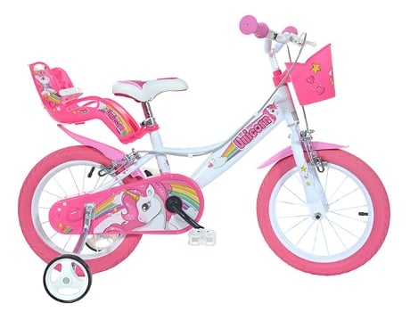 Dino Bikes Bicicleta de niños Unicorn rosa 16"