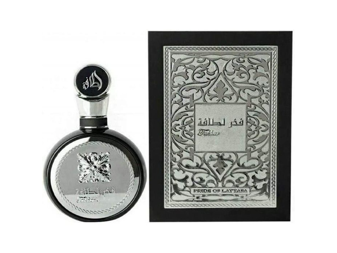 Eau de Parfum Fakhar Proud Silver de My Perfumes Fragancia amaderada para hombres