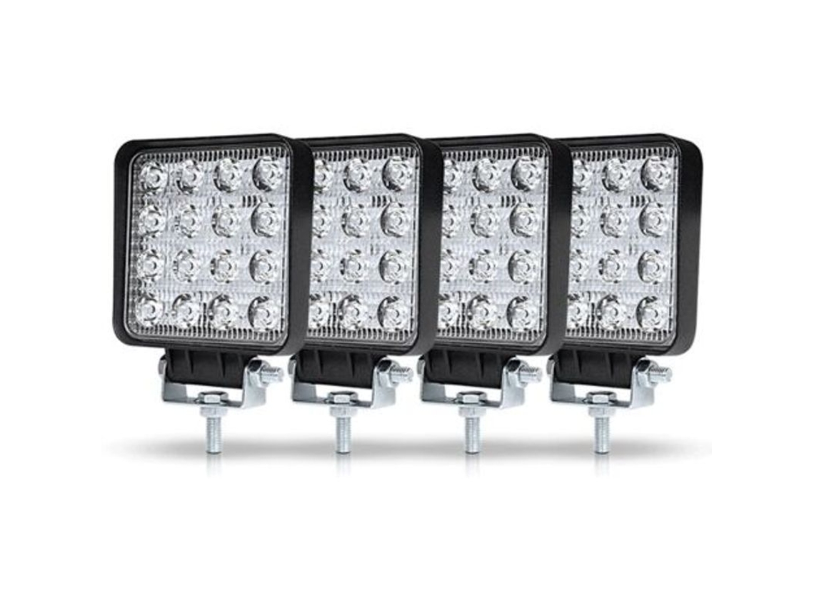 4pcs Luz De Trabajo Led 3 Pulgadas 48w Foco Para Coche Camión Utv Suv Offroad Tractor Barco