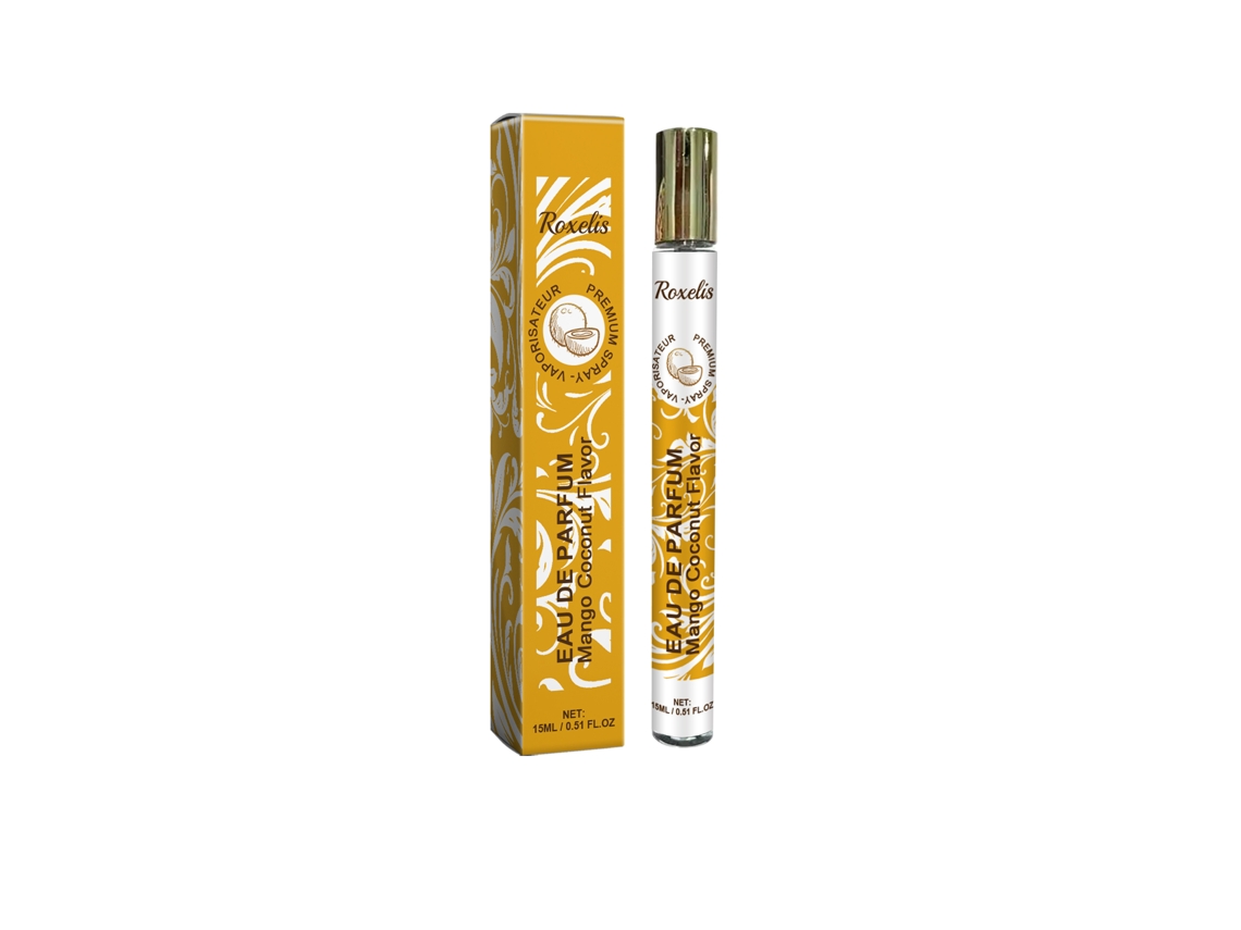 Perfume de viaje para agua con mango y coco.