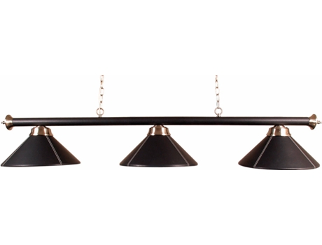 Lámpara Billar BUFFALO 3 Tulipas Cuero Negro 3274.007