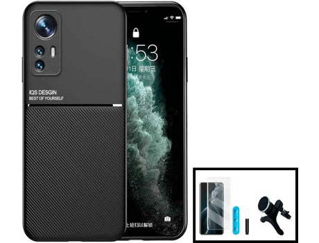Kit Carcasa Trasera Magnética Anti Choque + Protector de Pantalla Xiaomi 12X GIFT4ME Negro