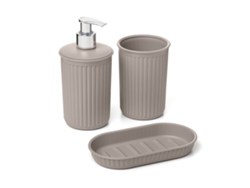 TATAY Juego De Baño Baobab De 3 Piezas En Plástico Pp05. Gris pardo