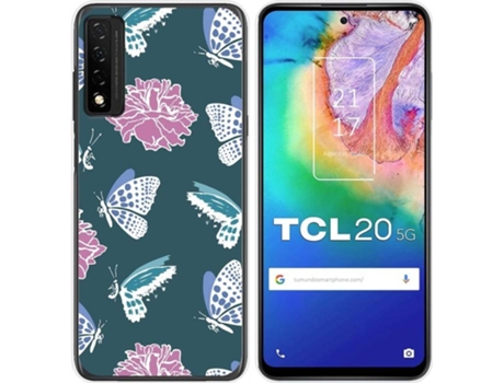 Carcasa TCL 20 5G TUMUNDOSMARTPHONE Dibujos Transparente Flores 10 Multicolor