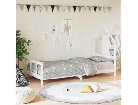 Estructura De Cama Infantil VIDAXL Blanco Madera (90x200 cm)