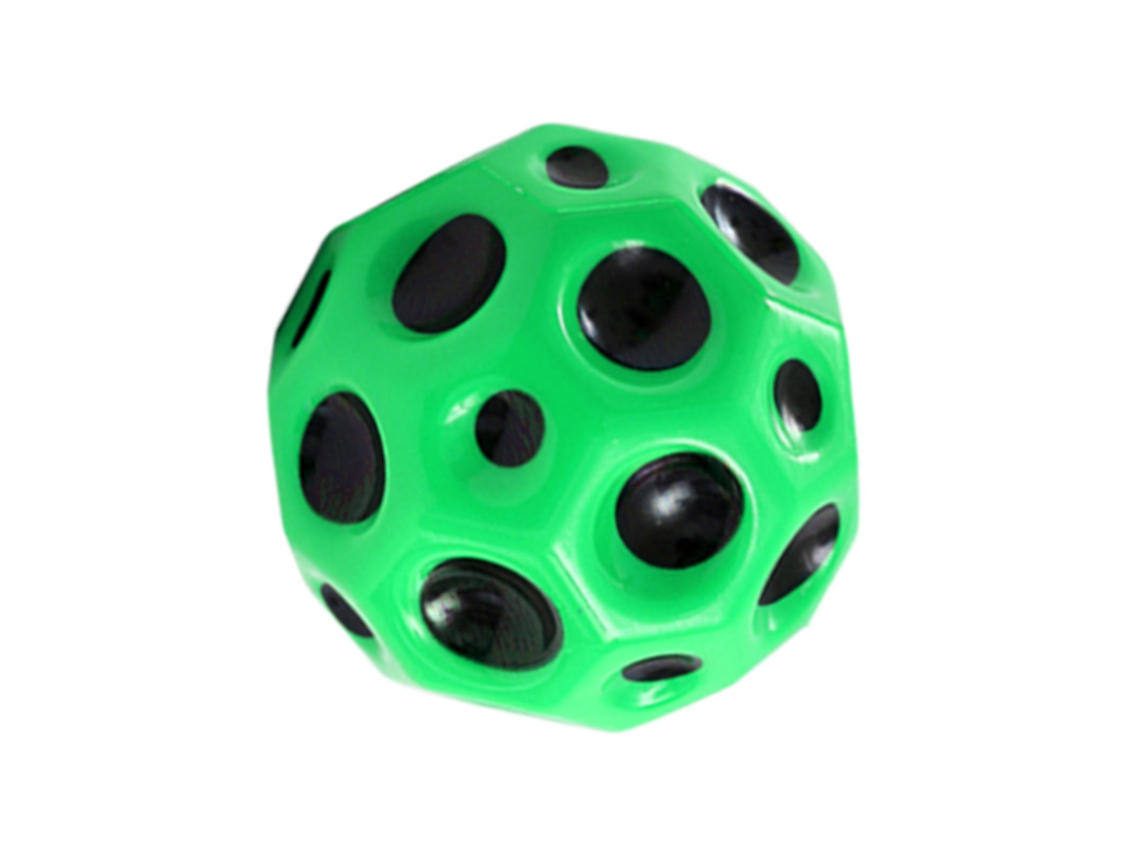 Pelota Espacial Elástica De Pu De 66 Mm De Color Verde Con Alta Elasticidad Para Entrenamiento Interactivo.