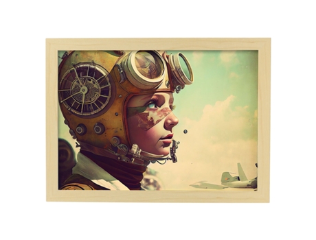 NACNIC Poster Piloto En Estilo Surrealismo Cinematográfico Ilustraciones Y Grabados De Historieta Abstracta Y Artística A4 Marcos Madera