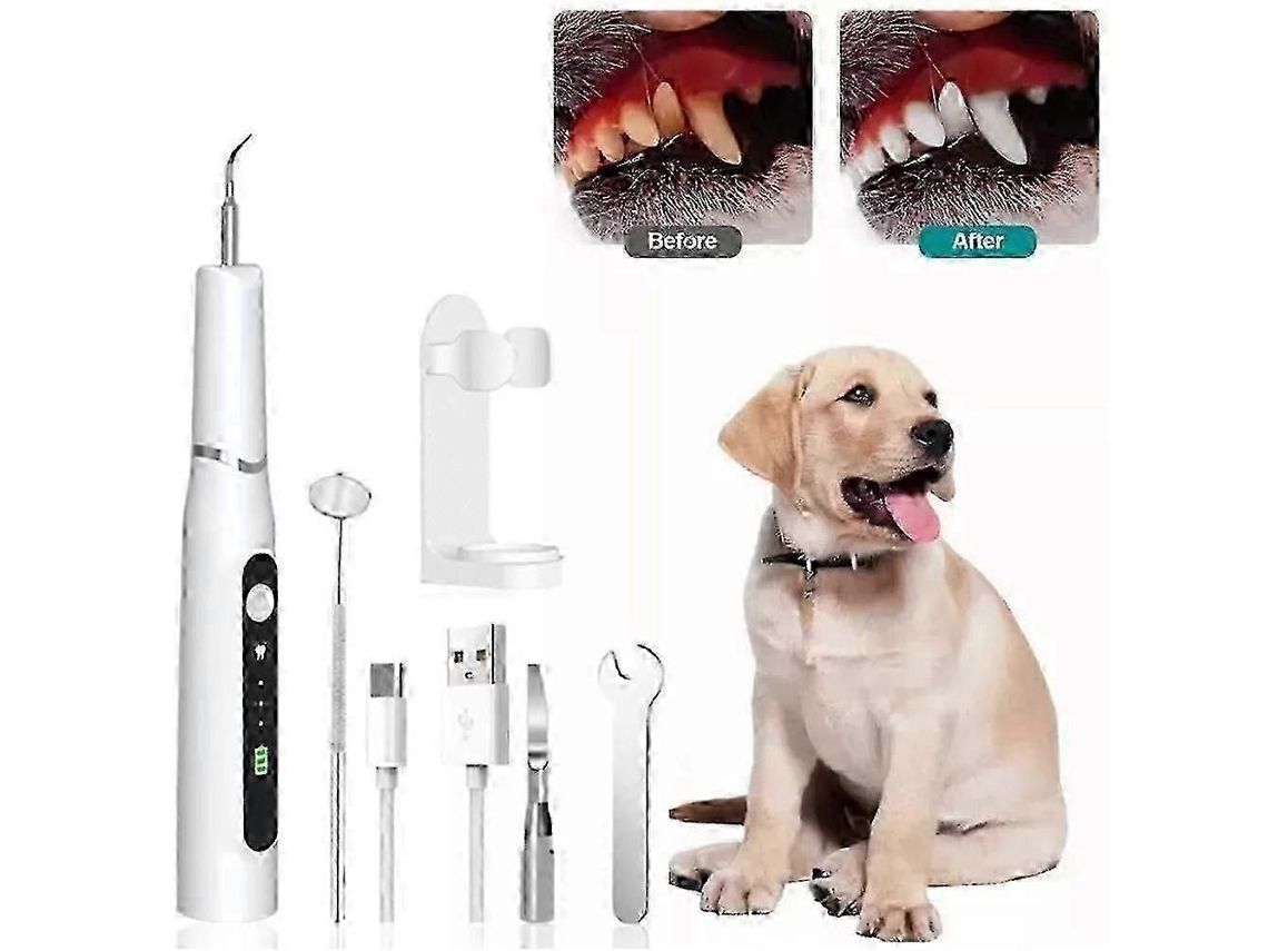 Cepillo de dientes ultrasónico para perros, removedor de placa con 3 modos, kit de limpieza para perros y gatos, eliminación de sarro, GOKOCO