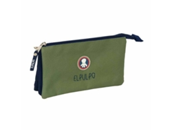 Estuche Triple EL PULPO Verde (22 x 12 x 3 cm)