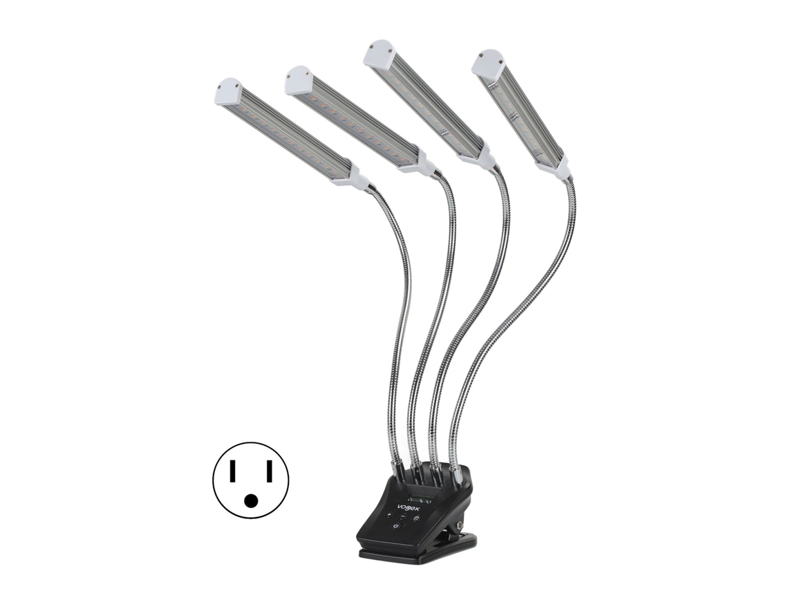Lámpara Led De Cultivo Con 4 Cabezales, 96 W, Cuello De Cisne Ajustable Para Plantas De Interior, Enchufe Estadounidense.