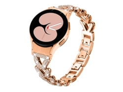 Pulsera para Samsung Galaxy Watch Fe/7/6/5/4 - Metal con diamante y pequeño giro (20 mm)