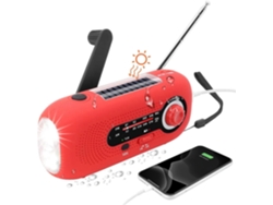 Radio de emergencia con energía solar, manivela, AM/FM, batería integrada de 2000 mAh, linterna LED GOKOCO.