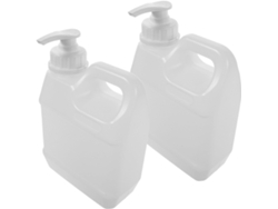 De 2 Frascos De Plástico Transparente Recarregáveis Com Bomba Dosadora Para Shampoo, Gel De Banho E Loção.