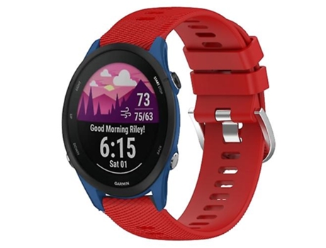 Correa De Reloj Inteligente Para Garmin Forerunner 255S, Banda De Reloj De Silicona De Color Rojo Sólido De 18Mm VENISYMLIS
