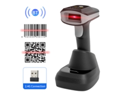 Escáner De Códigos De Barras 2d Y 1d Con Pantalla Y Base De Carga, Conexión Inalámbrica Bluetooth Y De 2,4 Ghz Para Uso En Supermercados, Tiendas, Bibliotecas, Logística Y Almacenes.