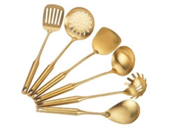 Juego Rebe con 6 piezas de utensilios de cocina de acero inoxidable antiadherentes, aptos para lavavajillas, resistentes al calor y portátiles para uso doméstico y en restaurantes.