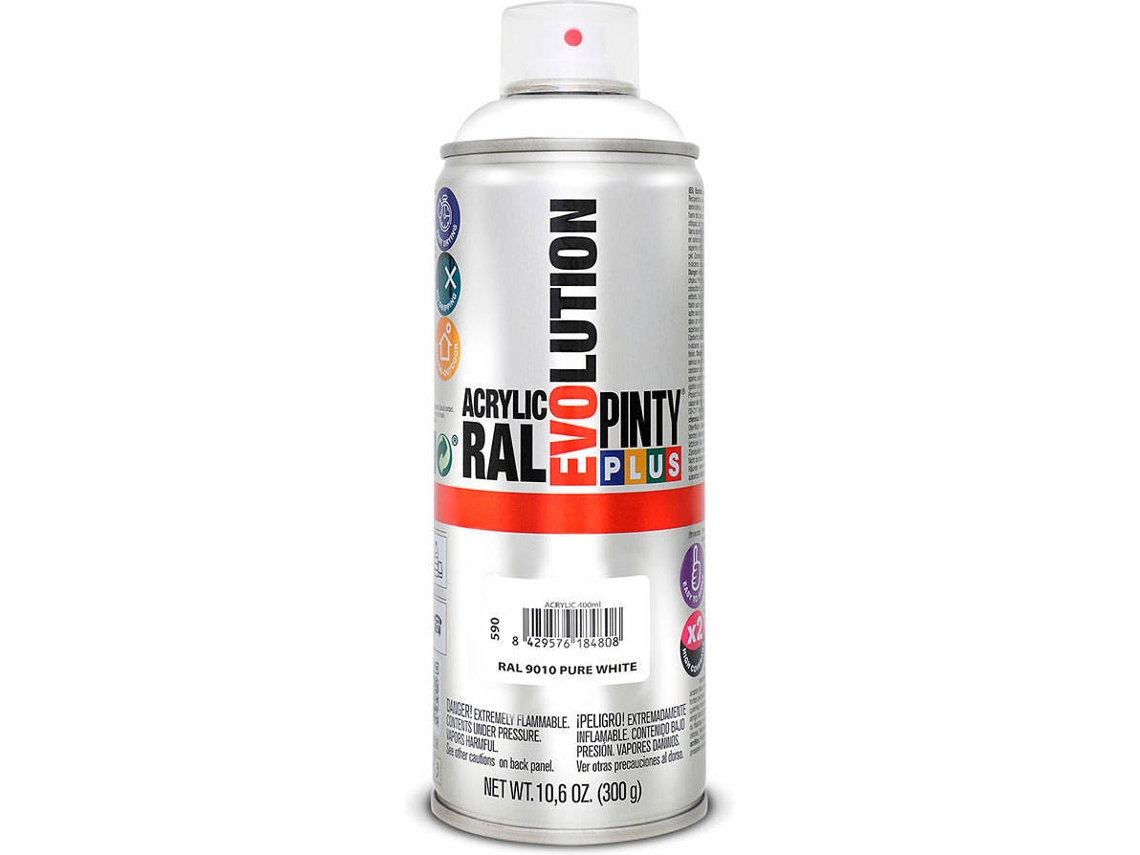 Spray Ral Pinty Plus 9010 Blanco Brillante 400Ml