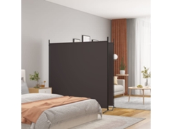Biombo Divisor De 2 Paneles De Tela Marrón 348x180 Cm