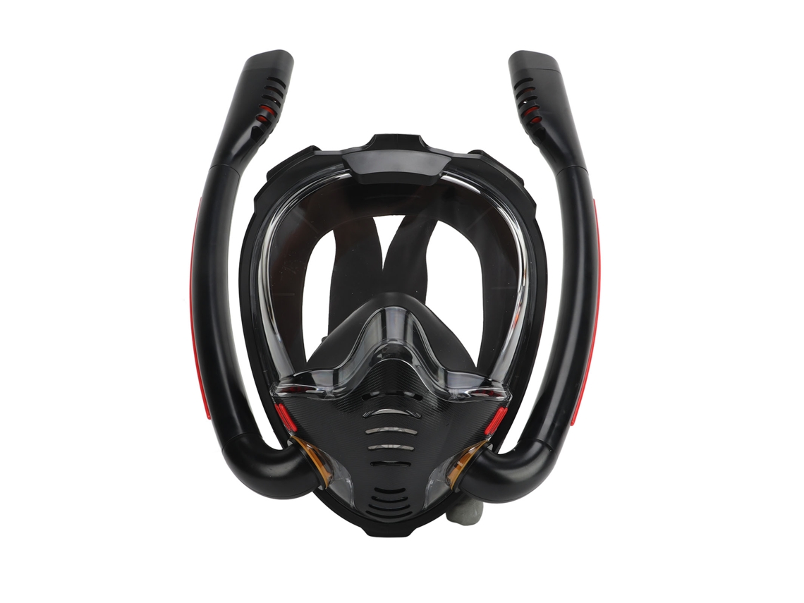 Máscara De Snorkel Panorámica Negra Antivaho Ajustable De 180 Grados Con Soporte Para Cámara - L/xl