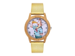 Reloj De Pulsera Analógico De Aleación De Moda Para Hombre Y Mujer T343-f Dorado