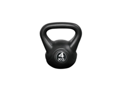 Kettlebell 4 kg - Plástico - para uso interior y exterior - Negro