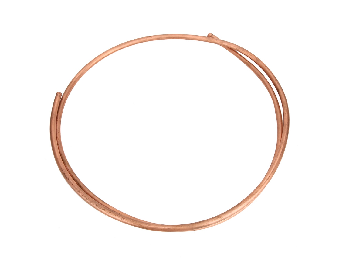 Tubo de cobre C1100 T2 flexible de 2 m para aire acondicionado y refrigerador, diámetro exterior 9,5 mm, diámetro interior 7,9 mm.