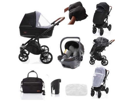 Carrito de Bebé ZOPA 3 In 1 Stratos Night (72x33x20cm - Negro)