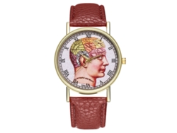 Reloj De Pulsera Unisex De Piel Sintética Con Esfera Redonda Y Movimiento De Cuarzo, Estilo Café De Zhoulianfa Fashion.