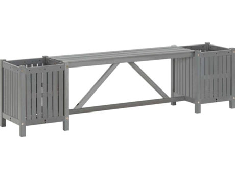 Banco de jardín VIDAXL Gris Madera de acacia (150x30x40 cm)