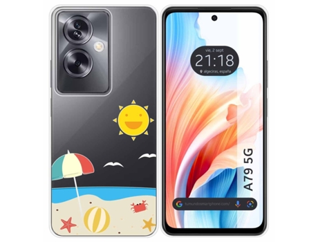 Funda Silicona Transparente para Oppo A79 5G diseño Playa Dibujos TUMUNDOSMARTPHONE