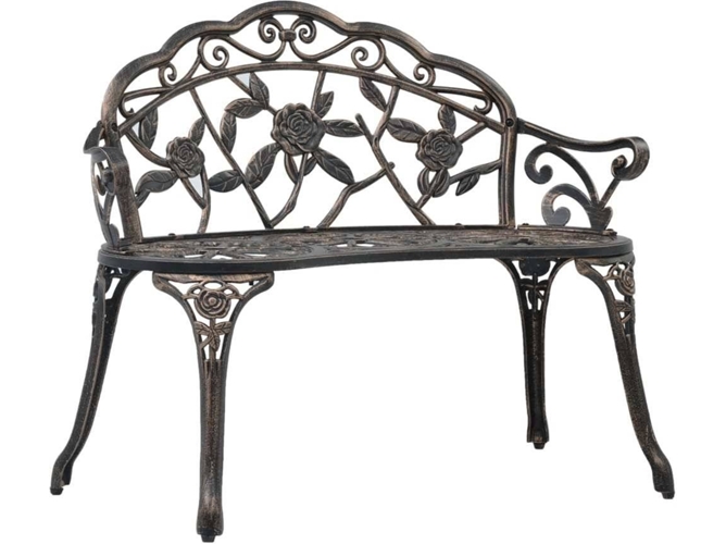 Banco de jardín VIDAXL Marrón Metal (100x54x80 cm)