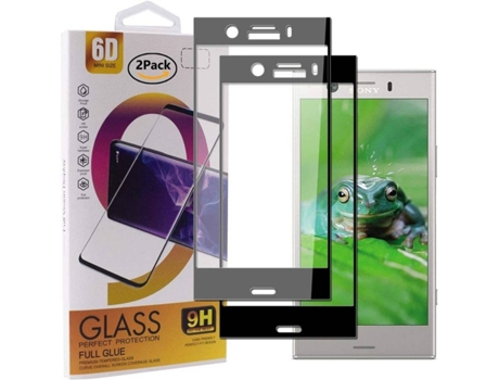 Protector Cristal Templado Sony Xperia XZ1 Compact HONGWE. Cobertura Completa Negro