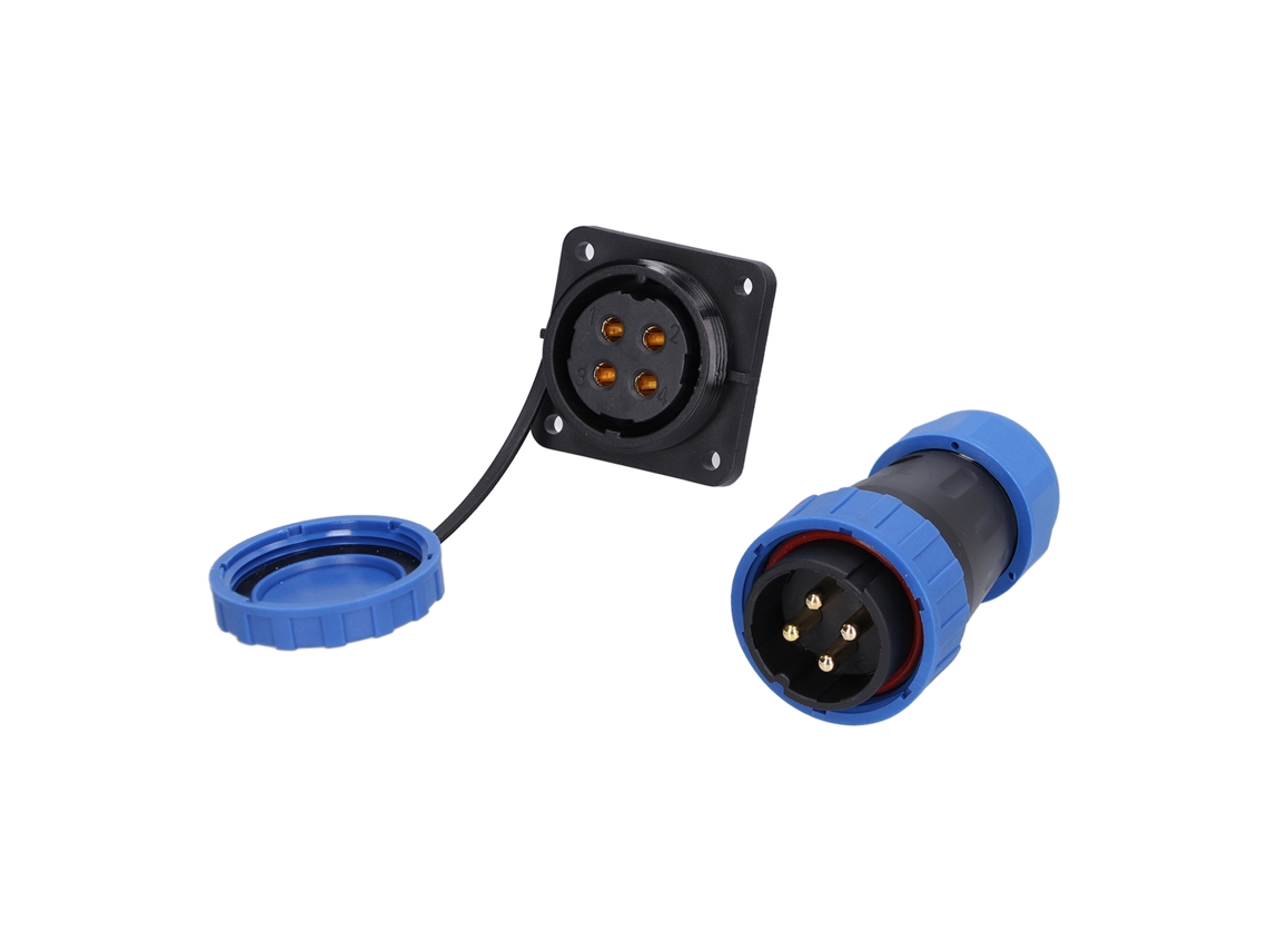 Conector Cuadrado De 4 Orificios, Resistente Al Agua Ip68, Toma De Corriente Aérea De 250 V 45 A Lp28