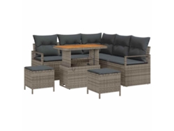 Maison Exclusive - Conjunto De Sofás De Jardín 8 Pcs Gris Ratán Sintético