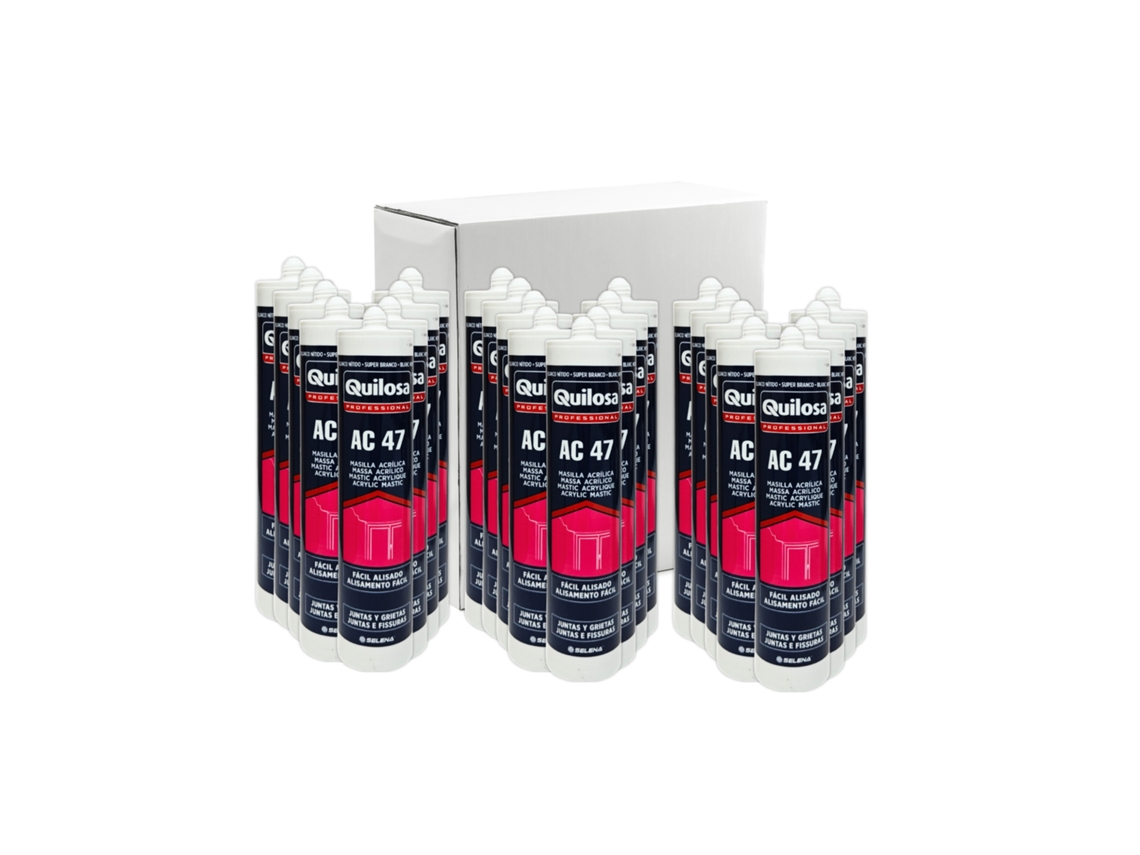 Caja de 24 unidades de sellador de juntas acrílico AC-47, blanco, 300 ml