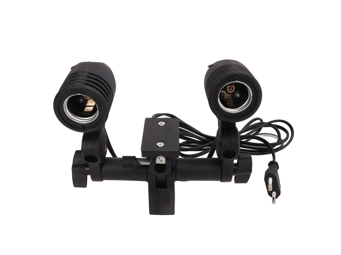 Portalámparas E27 con doble casquillo para estudio fotográfico y paraguas Hug 110v 220v