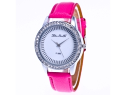 Reloj De Cuarzo Para Mujer Con Correa De Cuero Liso Y Manecillas Luminosas F-380a