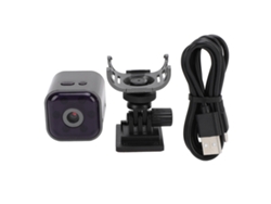 Cámara de seguridad inalámbrica 1080p con visión nocturna, audio bidireccional y detección de movimiento para uso doméstico.