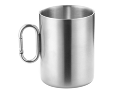 Vaso De Agua Para Camping De 200 Ml/300 Ml/400 Ml De Acero Inoxidable 304 Con Asa Y Mosquetón Para Café Y Té.