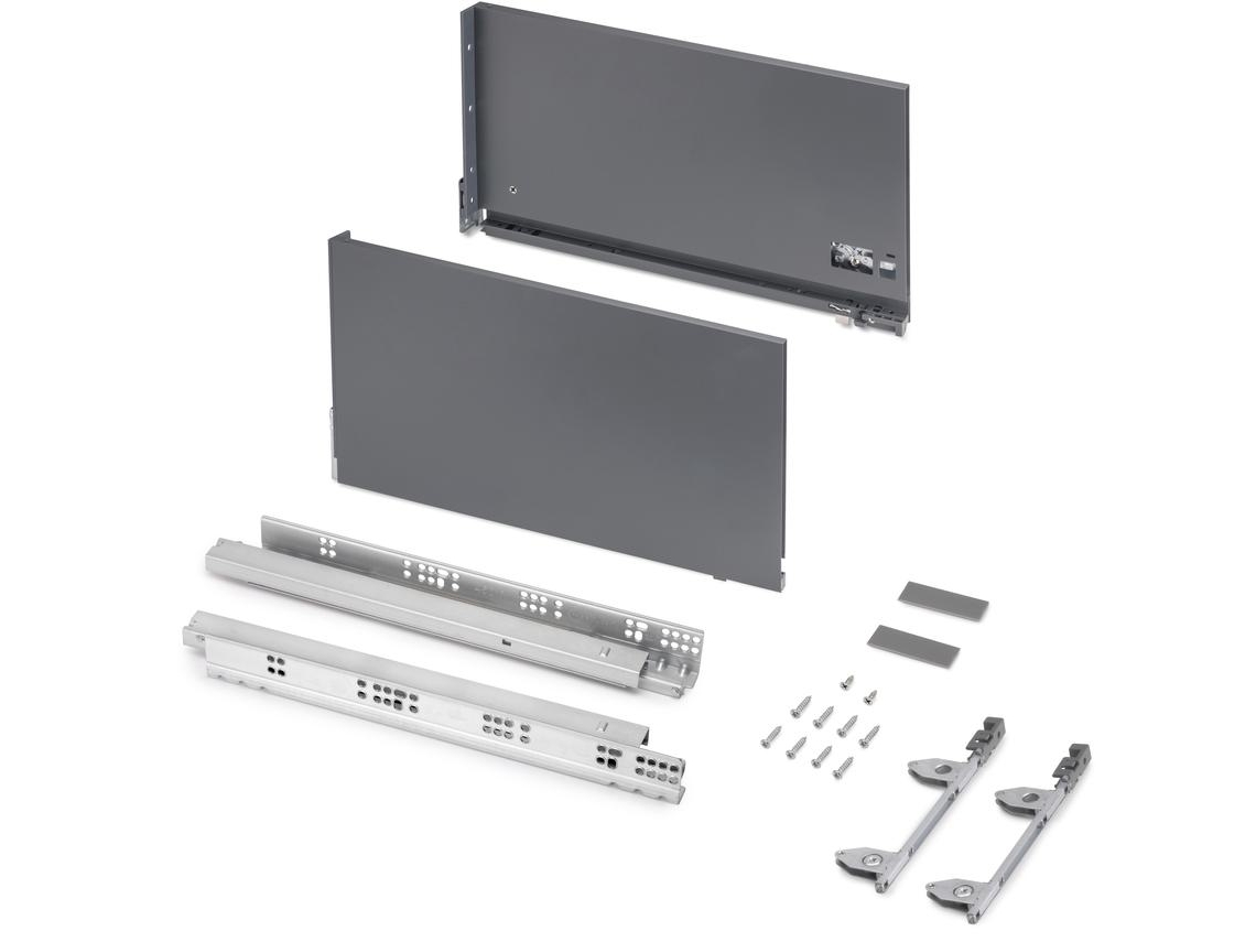 Cajón Exterior Vertex 3D 60 kg de Altura 242 mm Profundidad 450 mm Acero Gris Antracita EMUCA