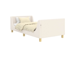 Maison Exclusive - Cama Para Niños Con Cabecero Crema 80 X 200 Cm Tela De Oveja