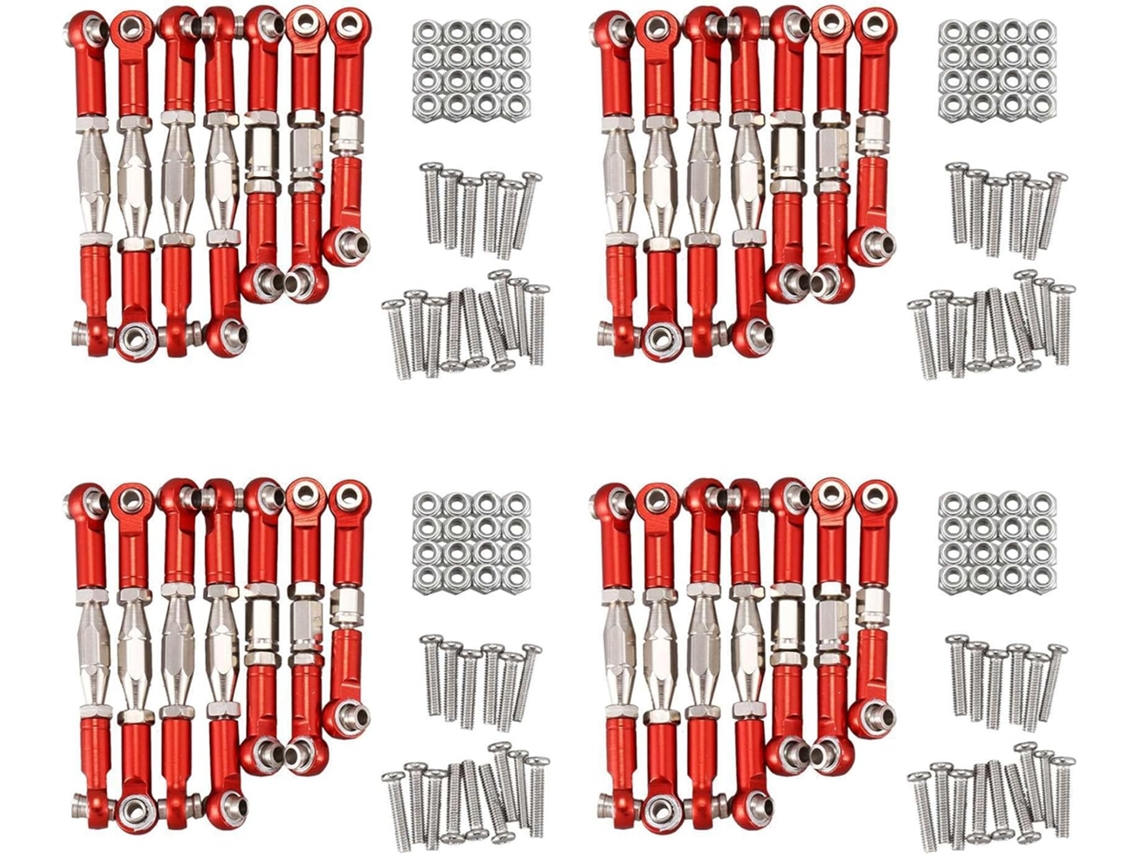 28x Para 144001 1/14 Rc Car Piezas De Repuesto Varilla De Dirección De Servo De Metal