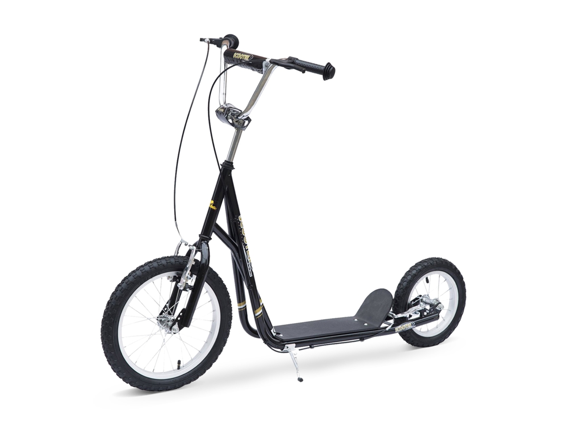 Patinete Todo Terreno Ruedas Hinchables Acero Negro